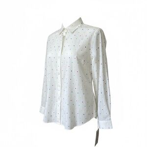 Indigo Nation White Shirt with Red Dots